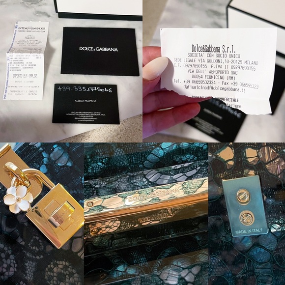 Authentic Dolce & Gabbana STUNNING Lace De Sara Chain Lock Box Bag - Picture 14 of 14